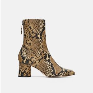 Zara snake print heeled booties